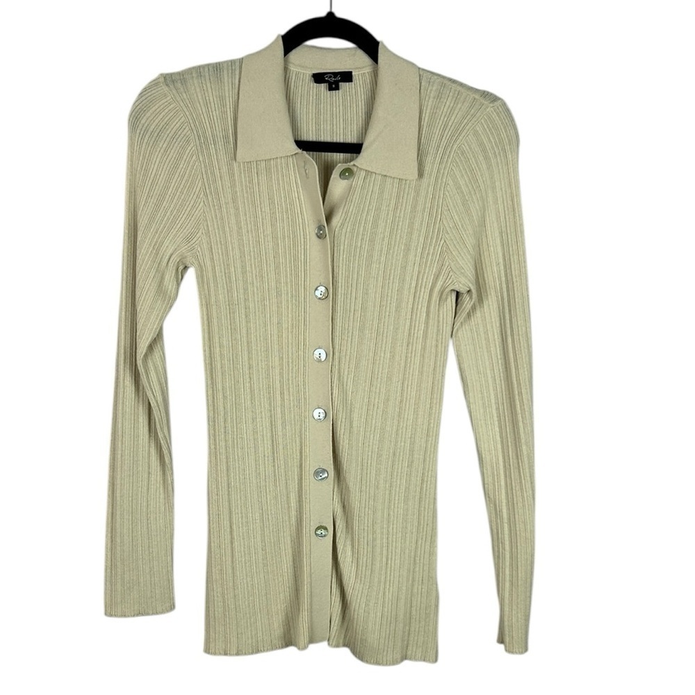 Rails Aurora Canvas Ribbed Cotton Silk Blend Long Sleeve Cardigan Sweater Small - Picture 2 of 15